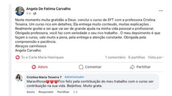 Curso de Eft Certificado pela Dgert em 3 Níveis 2 testemunho eft